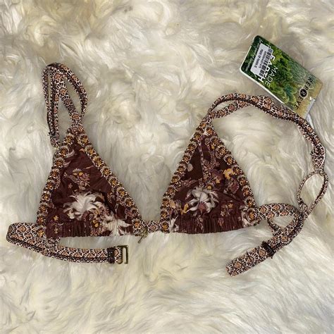 Women S Brown And Tan Bikini And Tankini Tops Depop