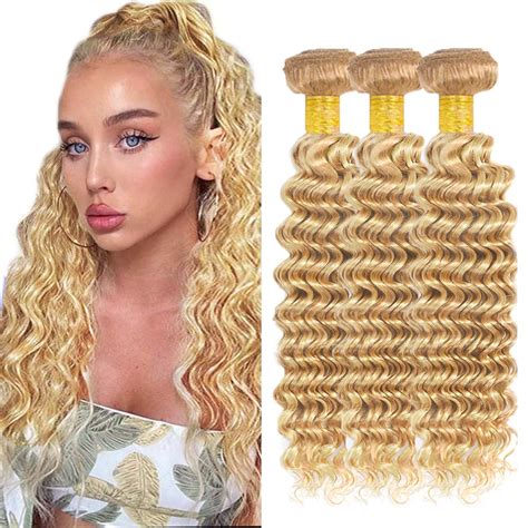 Amazon LadrXadr Bundles Human Hair Blonde Deep Wave Bundles P Human Hair Bundles