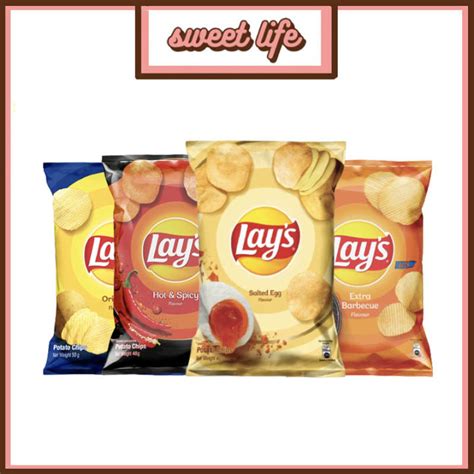 Pcs G Lay S Potato Chips Original Extra Bbq Hot Spicy Salted Egg Falvor Lkte Lazada