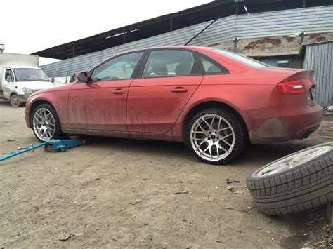 Примерка PDW Kaiser R19 8,5/9,5 245/35 265/30 — Audi A4 (B8), 2 л, 2012 ...