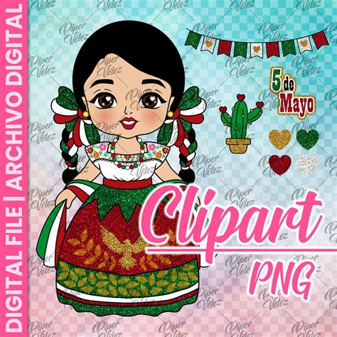 5 de Mayo PNG China Poblana Clipart Muñeca Mexicana Mexican Doll Puebla