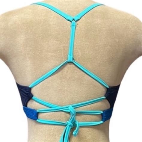 Title Nine Swim Title Nine Bikini Swim Top Blue Color Block C S Small Poshmark