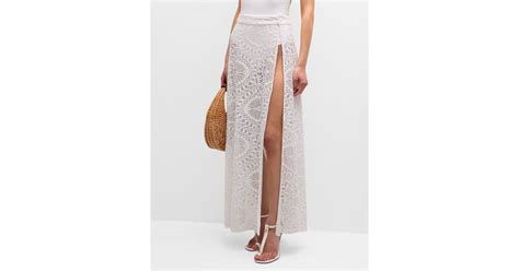 Alexandra Miro Emmy Lace Beach Skirt In White Lyst
