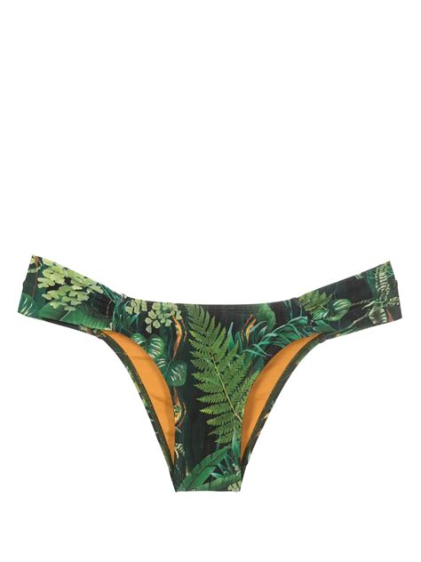 Lygia Nanny Ritz Leaf Print Bikini Bottoms In Green ModeSens