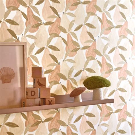 Papier Peint intissé Sweet Pear rose nude ONCE UPON A TIME Casadeco