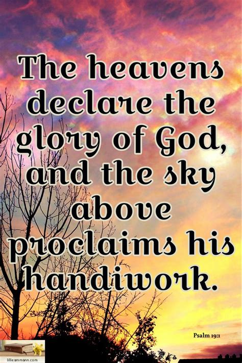 Psalm 19 1 The Heavens Declare The Glory Of God And The Sky Above