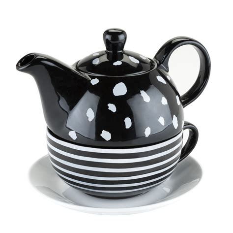 Teapots Ceramic, Addison Black And White Chinese Small Cute Tea For One ...