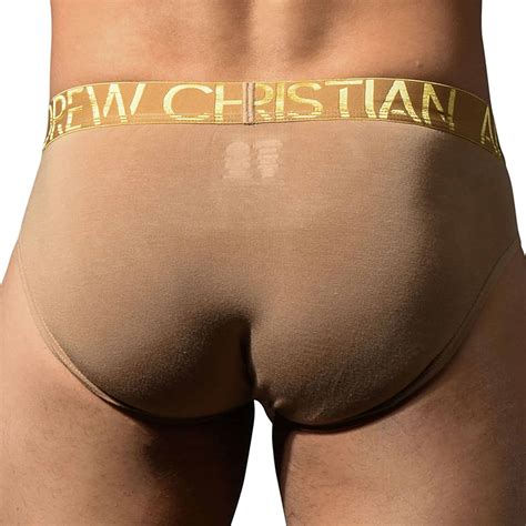 Andrew Christian Almost Naked Happy Modal Briefs Tan Inderwear