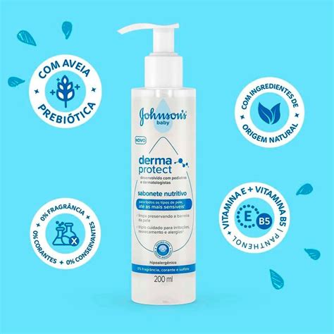 Johnson's Derma Protect Sabonete - Sabonete Líquido Nutritivo Johnson's Baby Derma Protect 200ml