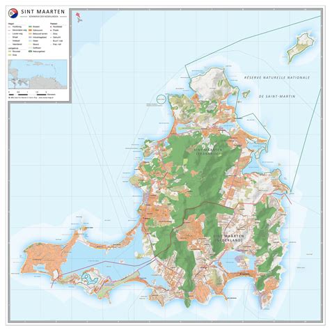 Landkaarten Nederlandse Cariben | Vector Map