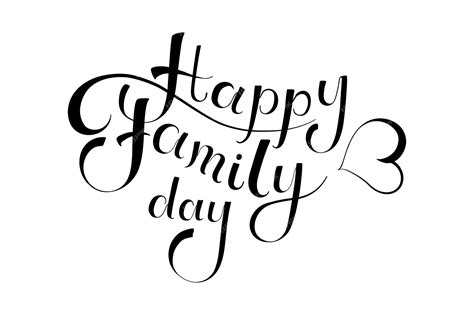 Счастливый день семьи рукописные чернильные надписи изолированы на ...