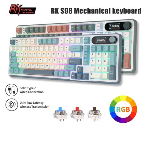 Rk S Rk Royal Kludge Tri Mode Hot Swap Rgb Backlight Bluetooth Wireless Pbt Keycap Mechanical