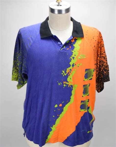 Vintage 1990s Nike Challenge Court Andre Agassi Tennis Polo Shirt Mens M Rare Ebay