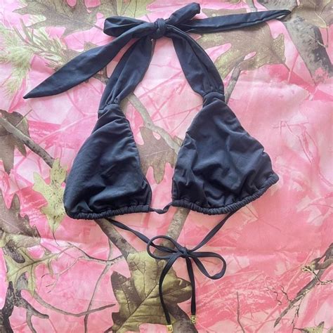 Beach Bunny Swim Beach Bunny Bronze Black Halter Tie Bikini Top Poshmark