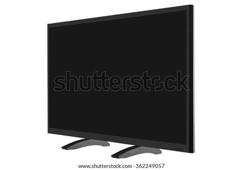 Frontal View Widescreen Internet Tv Monitor Stock Photo