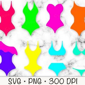 Women S Bathing Suit SVG Colorful Black Bikini One Piece Bathing Suit SVG PNG Bathing