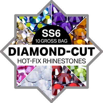 Premium Hot Fix Diamond Cut Ss6 Rhinestones