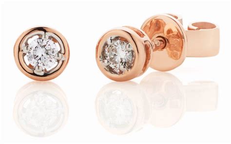 Rose Gold Diamond Studs Knights The Jewellers Online Jewellery Store