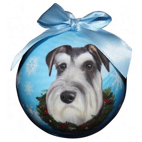 Schnauzer Christmas Ornament Shatter Proof Ball Easy To Personalize A
