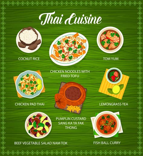 Thai cuisine menu, Thailand food, Asian restaurant 23843499 Vector Art