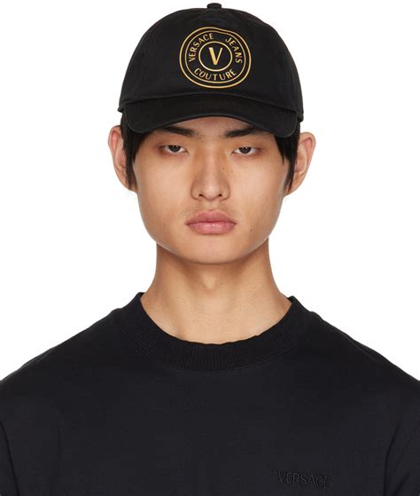 Black V Emblem Cap By Versace Jeans Couture On Sale