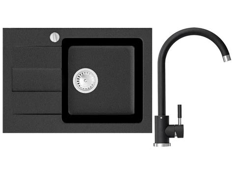 ᐉ Мойка для кухни Stella River гранитная 60 с краном Черный • Купить в ...