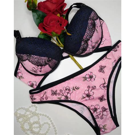 Kit Conjunto de Lingerie Popular e Sensual de Sutiã e Calcinha Shopee Brasil