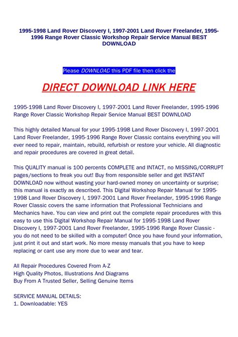 Freelander 1 Wiring Diagram Pdf - Wiring Digital and Schematic