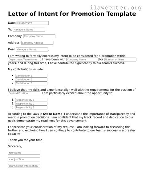 valid letter  intent  promotion forms fillable template