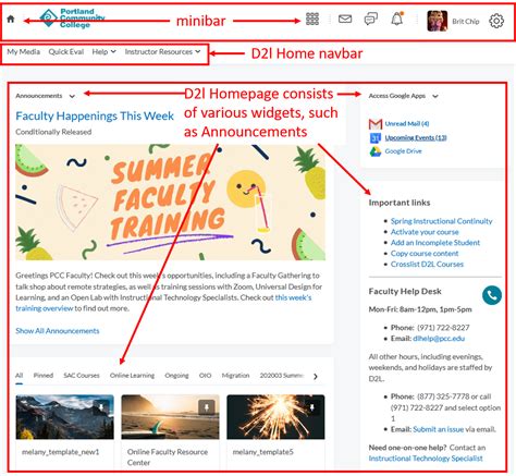 Navigating D2L Brightspace Online Learning At PCC