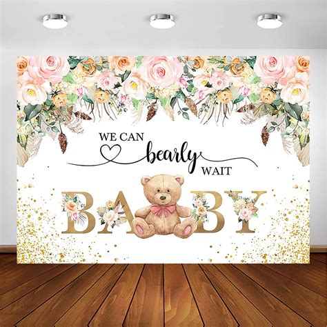 Amazon Avezano Bear Baby Shower Backdrop For Girl We Can Bearly