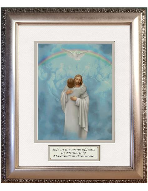 The Welcome Home Embrace by Jesus heavenly image framed and matted with