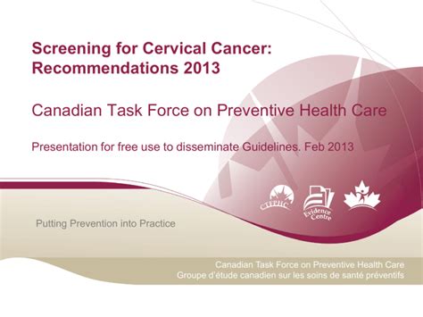 Ppt Canadian Task Force On Preventive Health Care