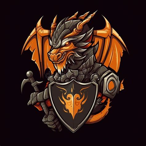 Emblema Del Dragón De Dibujos Animados Para El Logotipo De Un Juego