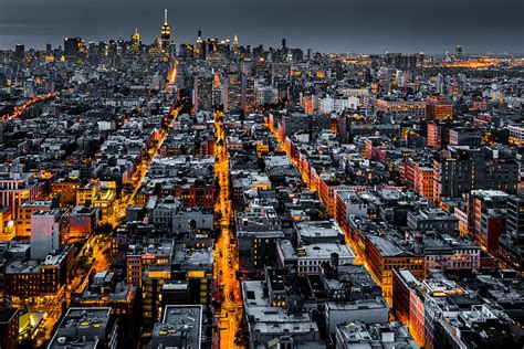Aerial View Of New York City At Night Photograph By Mihai Andritoiu