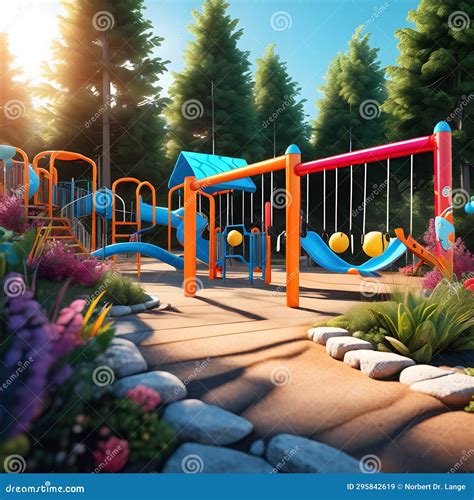 Playground, AI-Generatet stock illustration. Illustration of colorful