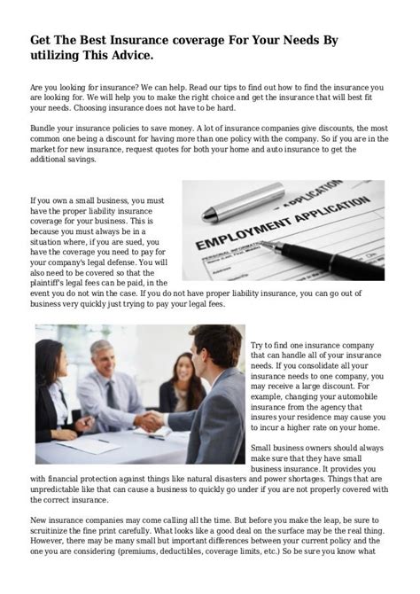 Get The Best Insurance Coverage For Your Needs By Utilizing This Advice