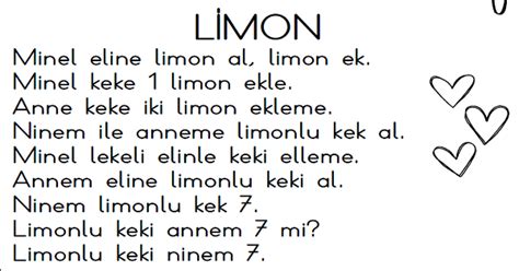 1 Sınıf İlk Okuma Yazma M m Sesi Okuma Metinleri 3 Sayfa 6 Metin