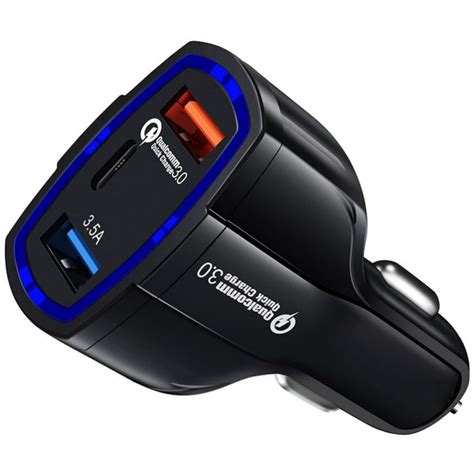 CARGADOR DE AUTO QC 3 0 CARGA RAPIDA 2 PUERTOS USB QUICK CHARGER 1 USB