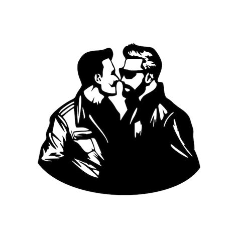 Pareja gay orgullo lgbt contornos negros ilustración vectorial aislada Vector Premium