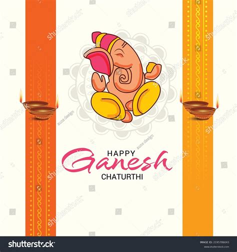 Vector Illustration Background Ganesh Chaturthi Festival Stock Vector ...