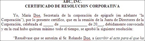 Resolución Corporativa Modelos De Documentos