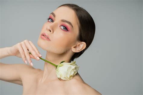 Sensual Woman With Makeup And Naked Stock Photo Image Of Perfect White