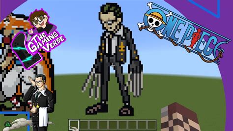 Minecraft Pixel Art One Piece Kuro Tutorial Youtube