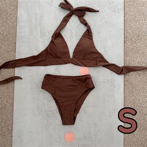 Salty Bottom Luxury Brown Bikini Set Top And Bottoms Depop