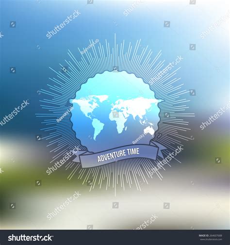 Adventure Time Poster World Map Vintage Stock Vector Royalty Free