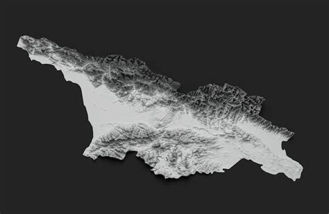 Mapa De Georgia Fondo Sombreado Blanco Mapa Topogr Fico D Ilustraci N