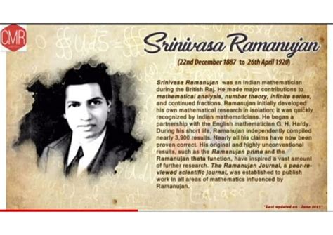 Srinivasa Ramanujan Biography | PPT