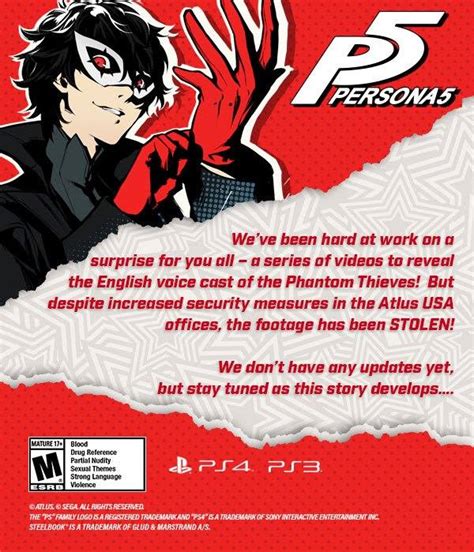 Atlus Teases Reveal Of Persona 5 English Voice Cast Oprainfall