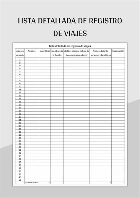 Plantillas Lista De Registros Para Excel Gratis y Hojas de Cálculo de